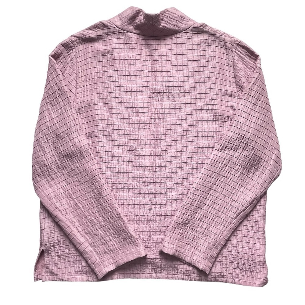 Eileen Fisher Silk and Linen Open Front Lightweight Blazer Quilted Pink Size S - Picture 5 of 5